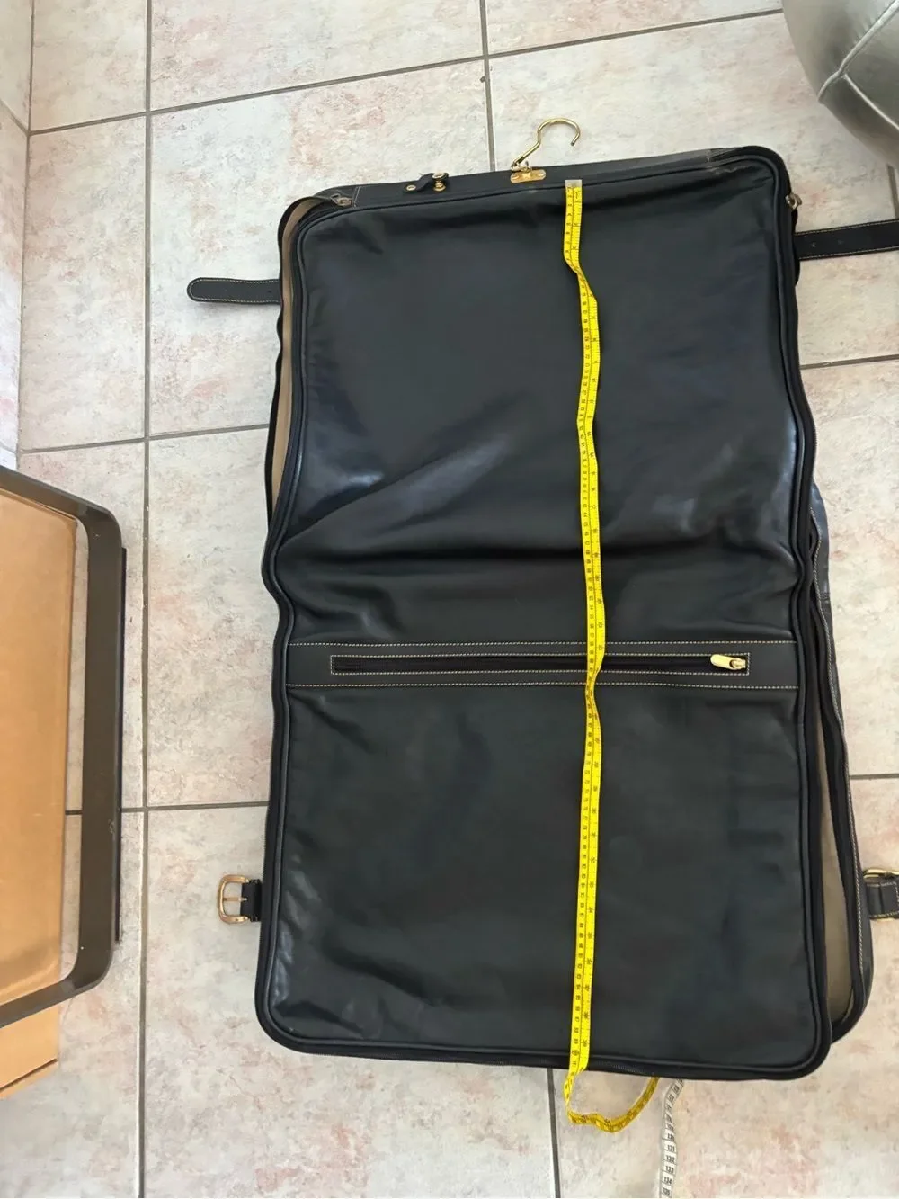 Bally leather suit case garment bag travel luggage